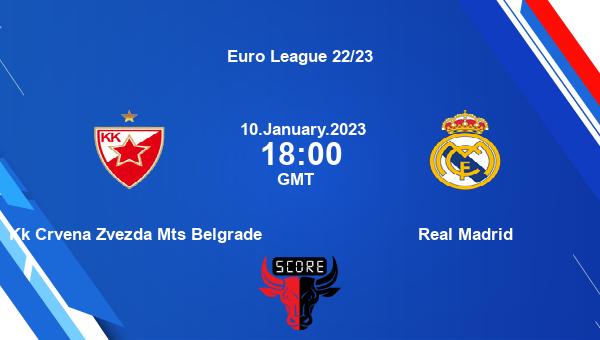 Kk Crvena Zvezda Mts Belgrade vs Real Madrid livescore, Match events CRZ  vs RM, Euro League 22/23, tv info